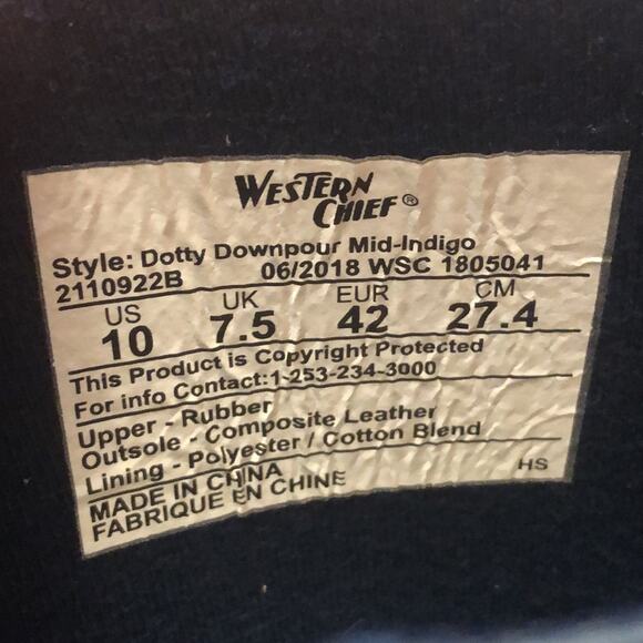 Western Chief Multicolored Raindrop Rain Boots Size 10 - Picture 12 of 13